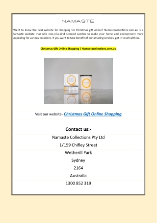 Christmas Gift Online Shopping | Namastecollections.com.au