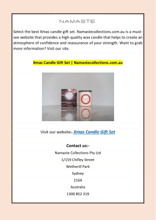 Xmas Candle Gift Set | Namastecollections.com.au