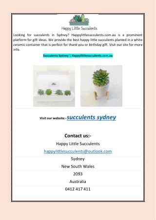 Succulents Sydney | Happylittlesucculents.com.au