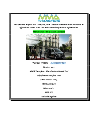 Manchester Taxi  MMA Transfers