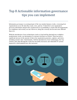 Top 8 Actionable information governance tips you can implement