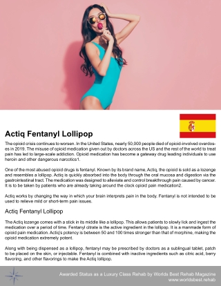 Actiq Fentanyl Lollipop