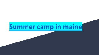 Summer camp in maine