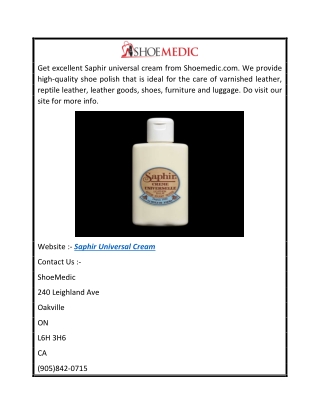 Saphir Universal Cream  Shoemedic.com