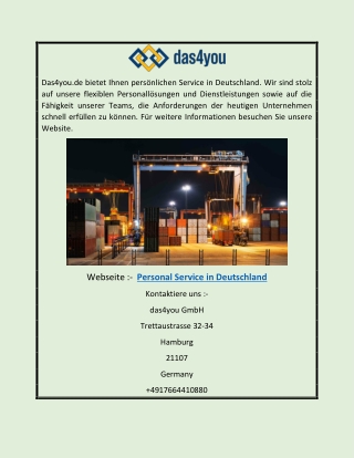Personal Service in Deutschland | Das4you.de