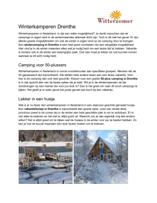 Winterkamperen Drenthe