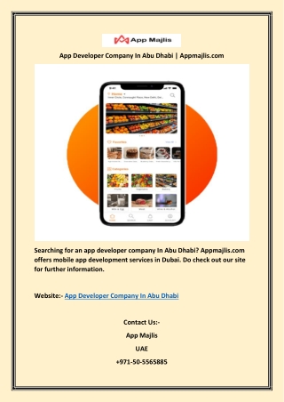 App Developer Company In Abu Dhabi | Appmajlis.com