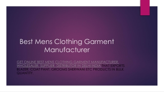 best mens clothing garment manufacturer in delhi