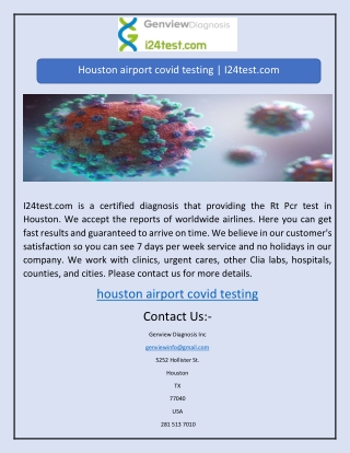 Houston airport covid testing | I24test.com