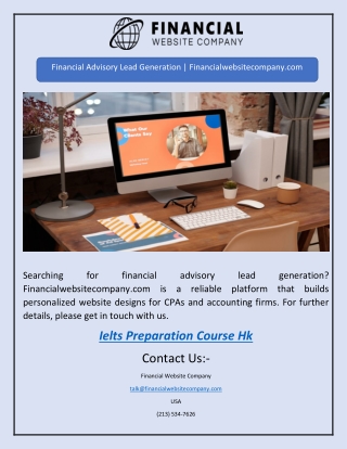 Financial Advisory Lead Generation | Financialwebsitecompany.com