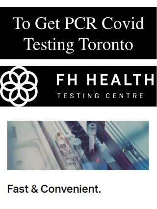 To Get PCR Covid Testing Toronto