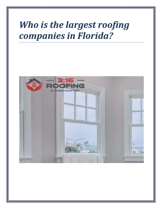 Who is the largest roofing companies in Florida