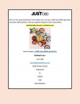 1,000 MG Edible Gummies | Justcbdstore.com