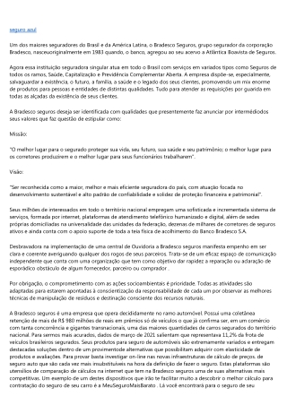 BRADESCO SEGUROS UM NOVO CONCEITO EM SEGURO AUTOMOTIVO.