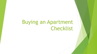 Buying an Apartment Checklist