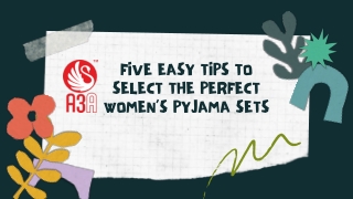 Five Easy Tips to Select the Perfect Women’s Pyjama Sets