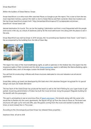 Beachfront Emaar