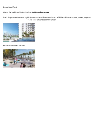 Emaar Beachfront For Sale
