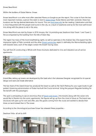 Emaar Beach Vista