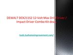 DEWALT DCK211S2 12-Volt Max Drill/Driver / Impact Driver Com