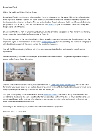 Beachfront By Emaar