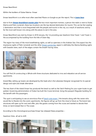 Emaar Beachfront Project