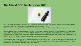 The 6 best CBD tinctures for 2021