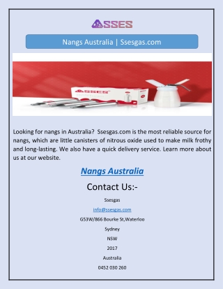 Nangs Australia | Ssesgas.com
