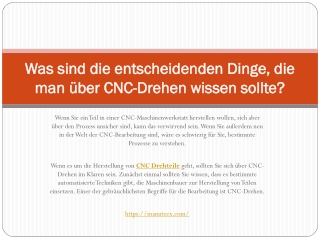 Was sind die entscheidenden Dinge, die man über CNC-Drehen wissen sollte