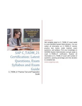 SAP C_TADM_21 Certification : Latest Questions, Exam Syllabus and Exam Guide