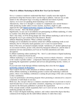 What It Is Affiliate Marketing in 2021& How You Can Get Started