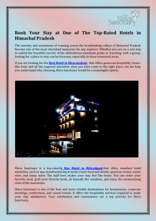 4 Star Hotel in Mcleodganj