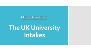 The UK University Intakes
