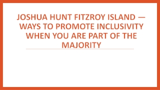 Joshua Hunt Fitzroy Island—Promote Inclusivity When You Are Part of the Majority