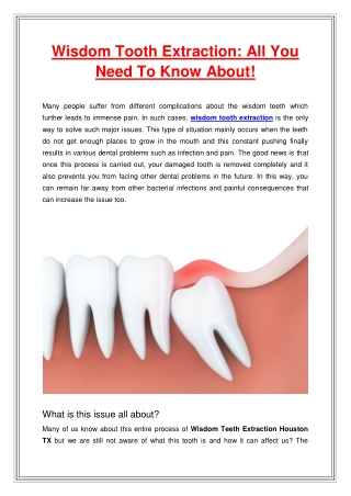 Wisdom Tooth Extraction All You Need To Know About