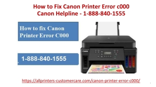 Fix Canon Printer Error c000 , 1-888-840-1555 Canon Helpline