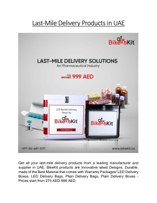 Last-Mile Delivery Products in uae