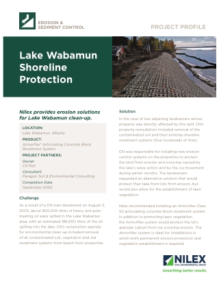 Lake Wabamun Shoreline Protection Project Profile