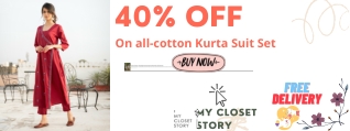 Flat 40% off on Kurta suit set at My Closet Story