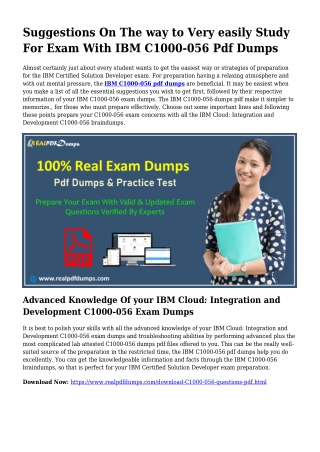 Sustainable C1000-056 Dumps Pdf For Wonderful Consequence
