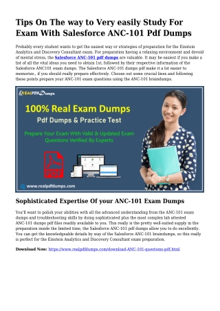ANC-101 Pdf Dumps The Rational Preparation Source