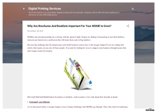 Why Are Brochures And Booklets Important For Your MSME to Grow