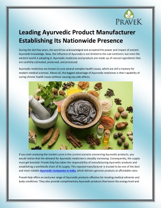 Ayurvedic Companies in India