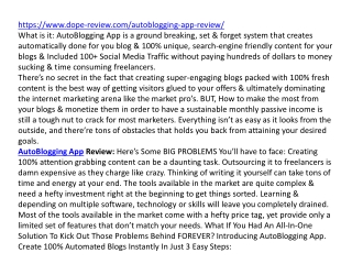 AutoBlogging App Review