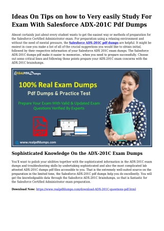 Sustainable ADX-201C Dumps Pdf For Incredible Outcome