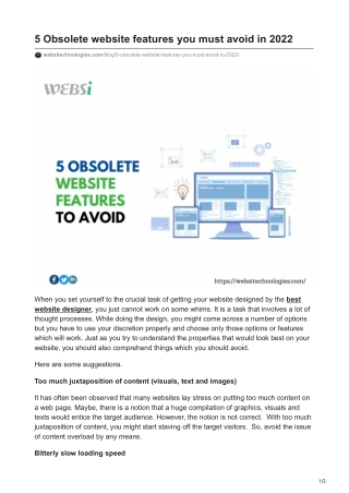 5 Obsolete website features you must avoid in 2022