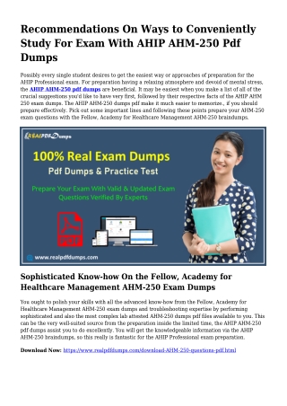 Sustainable AHM-250 Dumps Pdf For Astounding Outcome