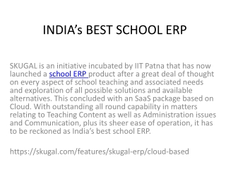 INDIA’s BEST SCHOOL ERP