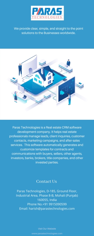 Best Real estate CRM software | Paras Technologies