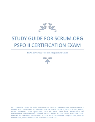 [STUDY GUIDE] Scrum.org PSPO II Certification Exam